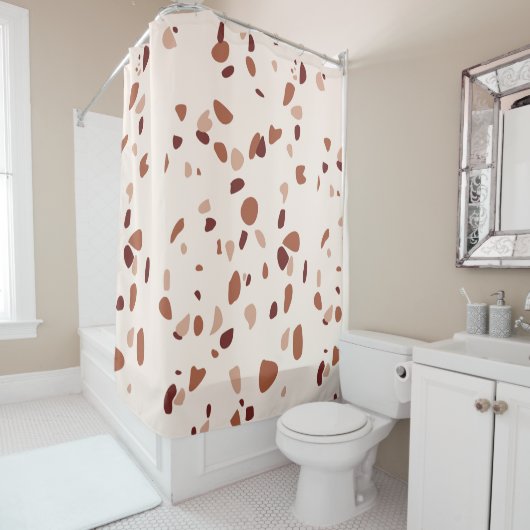 Modern Boho Terrazzo Pattern Shower Curtain Douchegordijn (In situ)