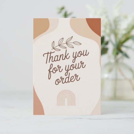 Modern Boho Thank You Card for Small Business Pack Bedankkaart (Staand voorkant)