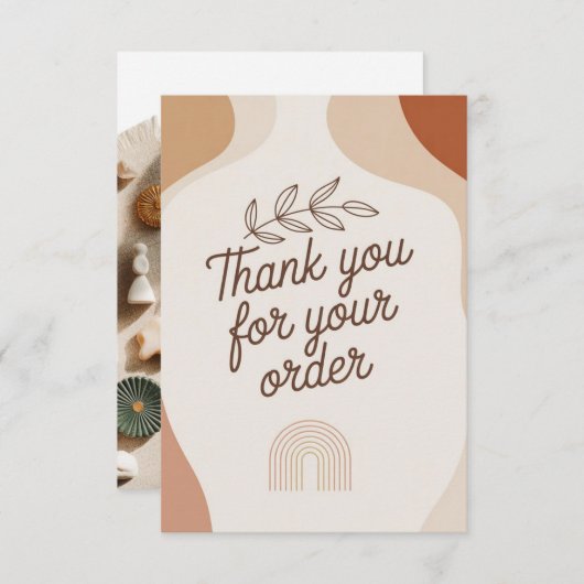 Modern Boho Thank You Card for Small Business Pack Bedankkaart (Voorkant / Achterkant)