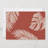 Modern Boho Tropical Beach laat Baby shower achter Bedankkaart (Achterkant)