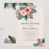 Modern Boho Tropical Floral Vrijgezellenfeest Kaart (Voorkant / Achterkant)