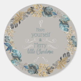 Modern Boho Tropical Kerstmis Ronde Sticker