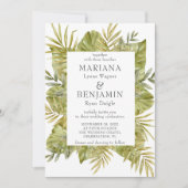 Modern Boho Tropical Leaves Dried Palm Kaart (Voorkant)