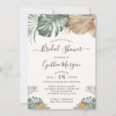 Modern Boho Tropical Monstera Leaf Vrijgezellenfee Kaart (Voorkant)