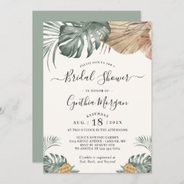 Modern Boho Tropical Monstera Leaf Vrijgezellenfee Kaart