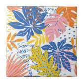 Modern Boho Tropical Oerwoud Palm Leaves Tegeltje (Voorkant)