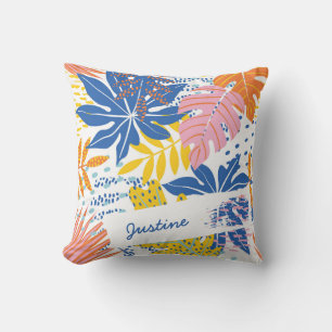 Modern Boho Tropical Palm laat aangepaste Kussen