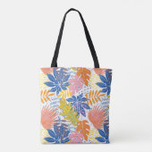 Modern Boho Tropical Palm laat aangepaste Tote Bag (Achterkant)