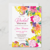 Modern boho vet bloemen script vrijgezellenfeest kaart (Voorkant)