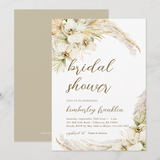 Modern Boho-Vrijgezellenfeest, gedrukt of digitaal Kaart (Voorkant / Achterkant)