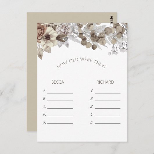 Modern Boho Vrijgezellenfeest speelde hoe oud ze w Briefkaart (Voorkant / Achterkant)