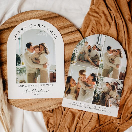 Modern Boho Vrolijk Kerstfeest & Gelukkig Nieuwjaa Kaart