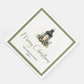 Modern Boho Watercolor Christmas Lantern Napkins Servet (Hoek)