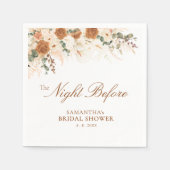 Modern Boho Watercolor Night Before Bridal Shower Servet (Voorkant)