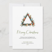 Modern Boho Watercolor Rustic Christmas Greeting Feestdagenkaart (Voorkant)