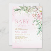 Modern Boho Waterverf Bloemen Meisje Baby shower Kaart (Voorkant)