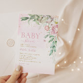Modern Boho Waterverf Bloemen Meisje Baby shower Kaart