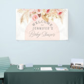 Modern boho waterverf bloemenhuis baby shower welk spandoek (Beurs)