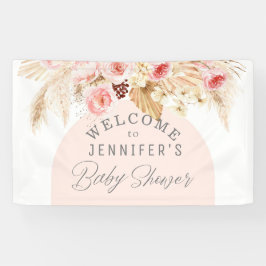 Modern boho waterverf bloemenhuis baby shower welk spandoek