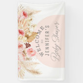 Modern boho waterverf bloemenhuis baby shower welk spandoek (Verticaal)
