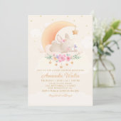 Modern Boho Waterverf Bunny Baby shower Kaart (Staand voorkant)