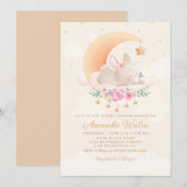 Modern Boho Waterverf Bunny Baby shower Kaart (Voorkant / Achterkant)