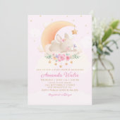 Modern Boho Waterverf Bunny Baby shower Kaart (Staand voorkant)