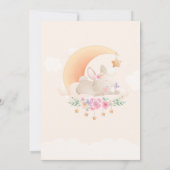 Modern Boho Waterverf Cute Bunny Girl Baby shower Kaart (Achterkant)