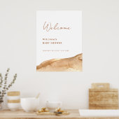 Modern Boho Waterverf Desert Baby shower Welkom Poster (Keuken)