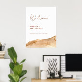 Modern Boho Waterverf Desert Baby shower Welkom Poster (Thuiskantoor)