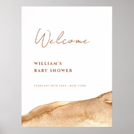 Modern Boho Waterverf Desert Baby shower Welkom Poster
