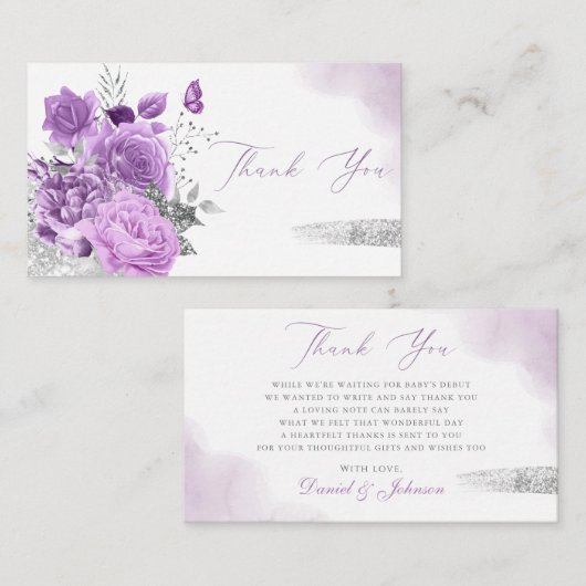 Modern Boho Waterverf Floral Baby Showe Hartelijk  Informatiekaartje (Voorkant / Achterkant)