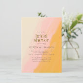 Modern Boho Waterverf Roze Geel Vrijgezellenfeest Kaart (Staand voorkant)