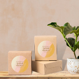 Modern Boho Waterverf Roze Geel Vrijgezellenfeest Ronde Sticker