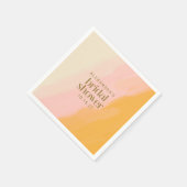 Modern Boho Waterverf Roze Geel Vrijgezellenfeest Servet (Hoek)