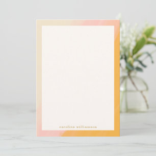 Modern Boho Waterverf Roze Gepersonaliseerd Notitiekaartje