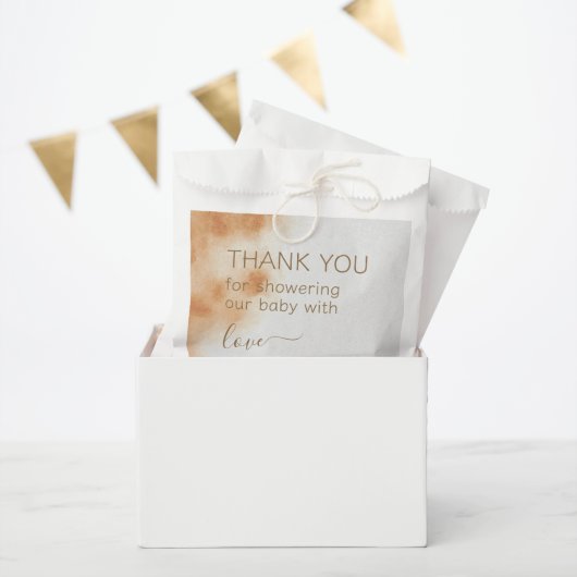 Modern Boho Waterverf Tie Dye Baby shower Beige Bedankzakje (Feest)