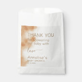 Modern Boho Waterverf Tie Dye Baby shower Beige Bedankzakje (Voorkant)