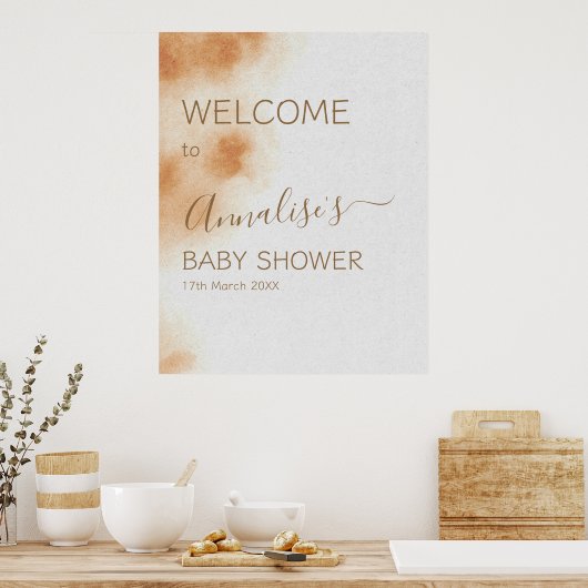 Modern Boho Waterverf Tie Dye Baby shower Welkom Poster (Keuken)