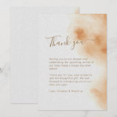 Modern Boho Waterverf Tie Dye Beige Baby shower Bedankkaart (Voorkant / Achterkant)