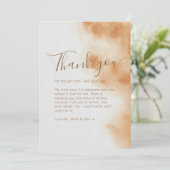 Modern Boho Waterverf Tie Dye Beige Baby shower Bedankkaart (Staand voorkant)