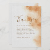 Modern Boho Waterverf Tie Dye Beige Baby shower Bedankkaart (Voorkant / Achterkant)