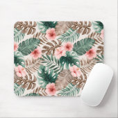 Modern Boho Waterverf Tropical Floral Leaves Muismat (Met muis)