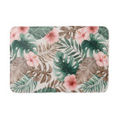 Modern Boho Waterverf Tropische Floral Badmat (Voorkant)
