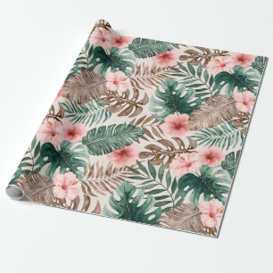 Modern Boho Waterverf Tropische Floral Cadeaupapier