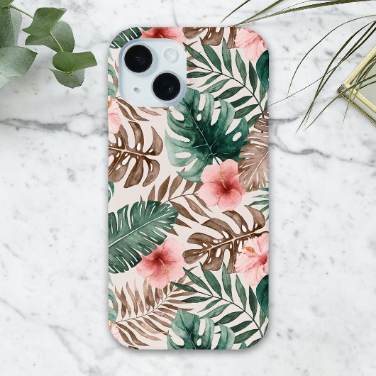 Modern Boho Waterverf Tropische Floral Case-Mate iPhone Case