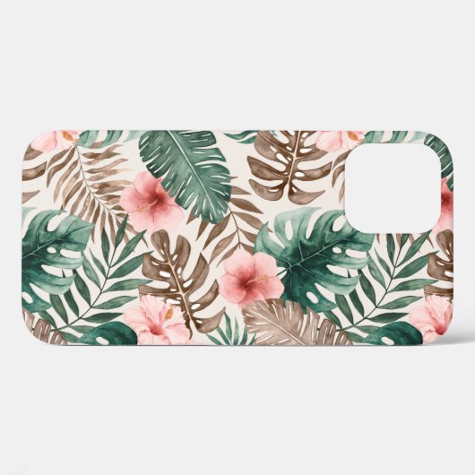 Modern Boho Waterverf Tropische Floral Case-Mate iPhone Case (Achterkant (horizontaal))