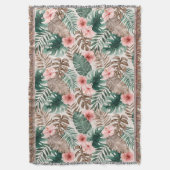 Modern Boho Waterverf Tropische Floral Deken (Voorkant Verticaal)