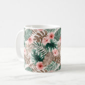 Modern Boho Waterverf Tropische Floral  Koffiemok (Voorkant links)