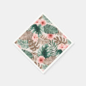 Modern Boho Waterverf Tropische Floral Servet (Hoek)